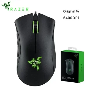 Rato Razer Deathadder Essencial com fio, 6400 dpi, 5 botões independentes.