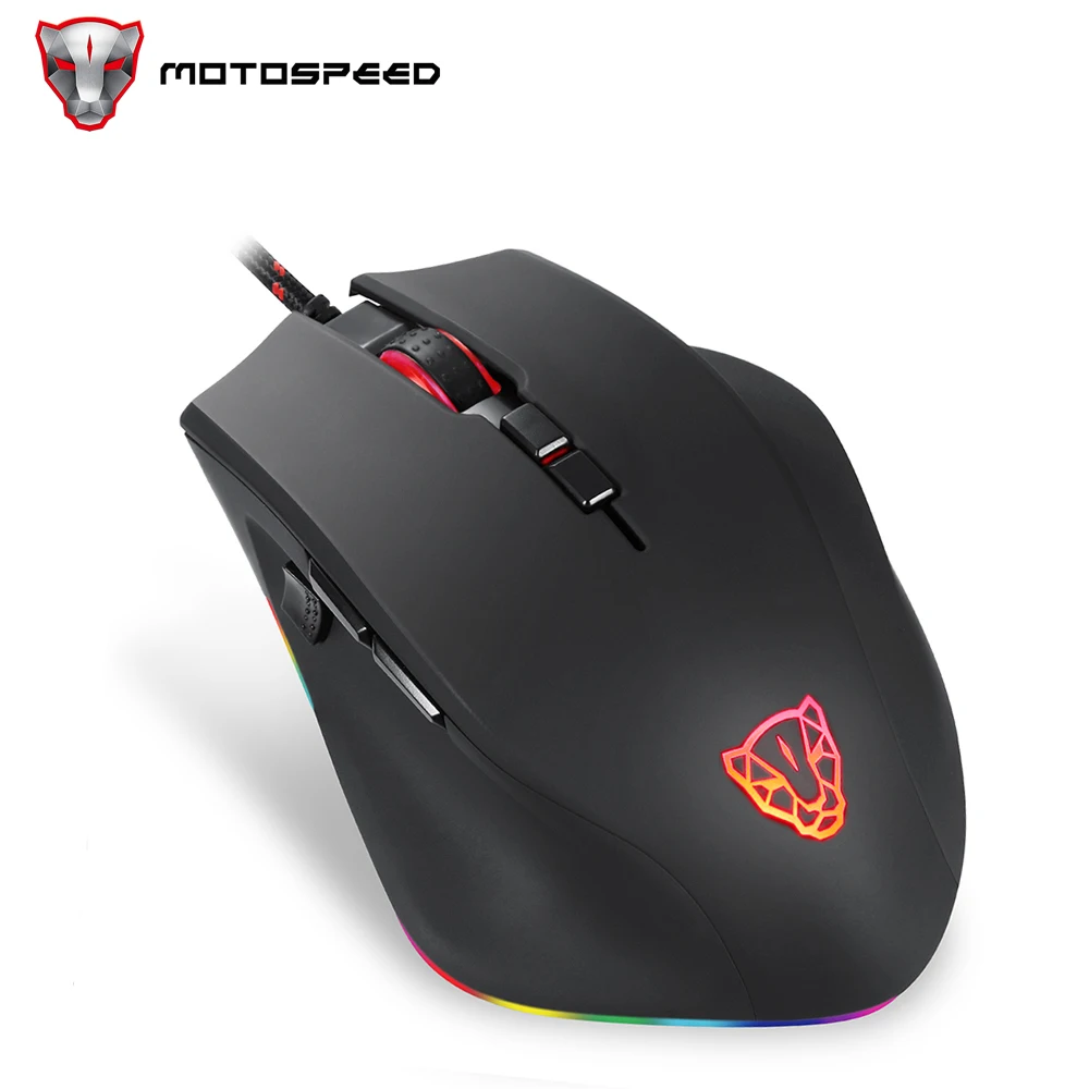 Rato Motospeed v80 para jogos com fio, 8 teclas, 5000dpi.