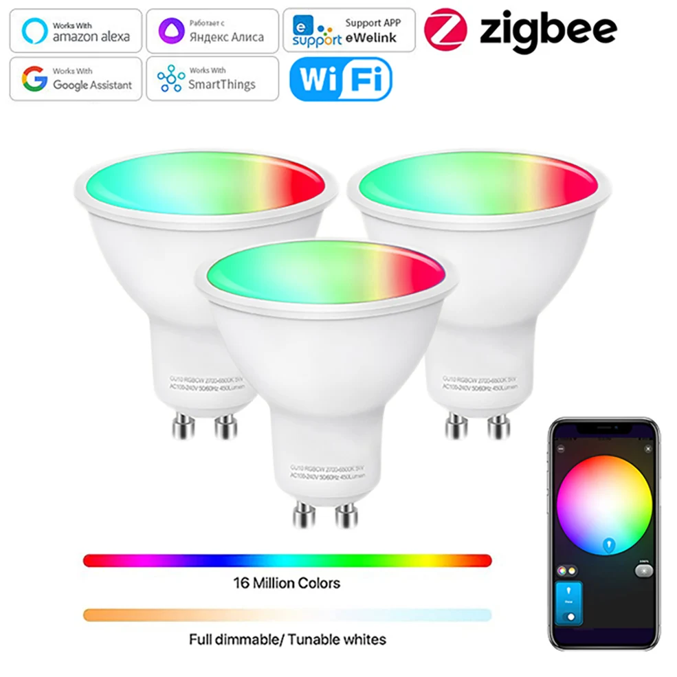 lâmpadas led zigbee wifi inteligente funciona com alexa e google