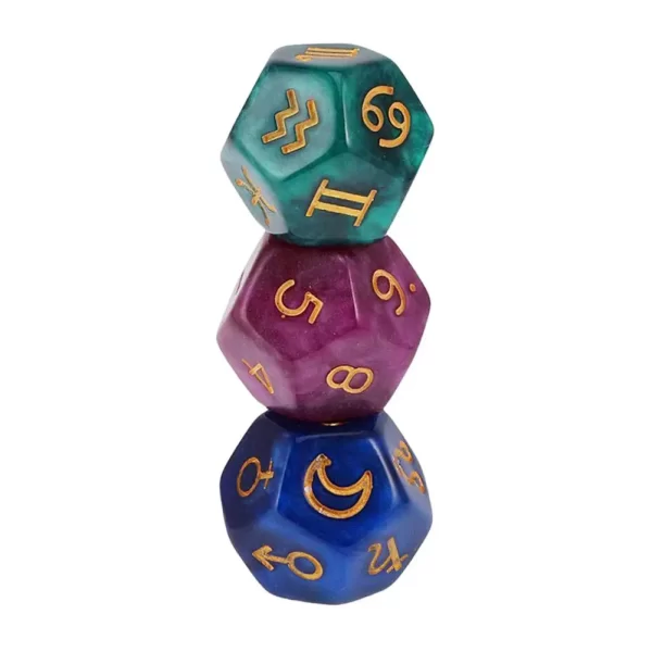 Dados de Astrologia, 3 pçs, 12 lados. - Image 6