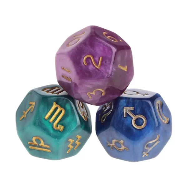 Dados de Astrologia, 3 pçs, 12 lados. - Image 3