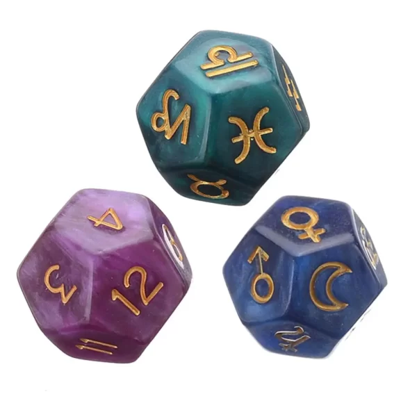 Dados de Astrologia, 3 pçs, 12 lados. - Image 5
