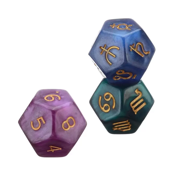 Dados de Astrologia, 3 pçs, 12 lados. - Image 4