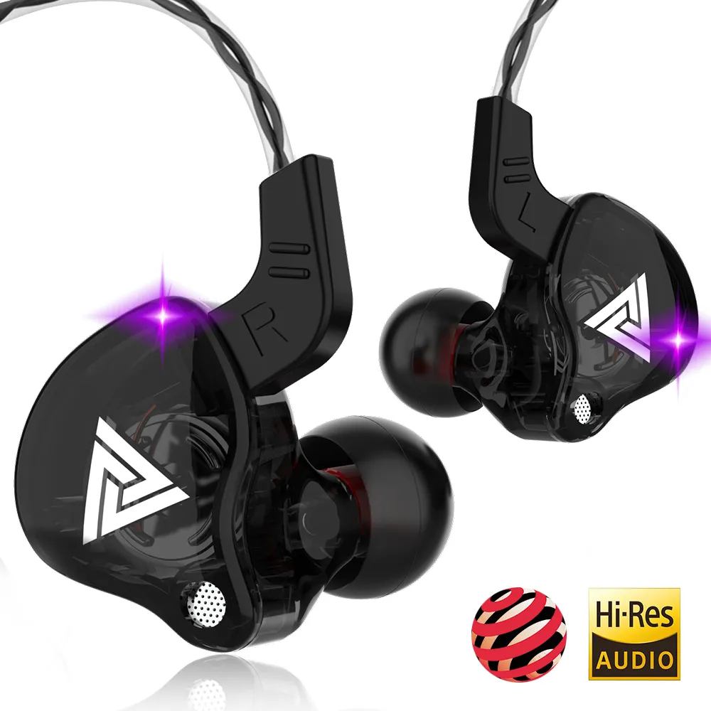 QKZ AK6 Ascultadores estéreo, com redução ruído e microfone.