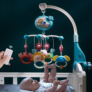 Brinquedo para cama de Bebê com projeção para o tecto e controle remoto com mais de 100 musicas.