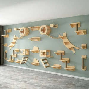 Mobiliário de parede para gatos, Prateleira de escalada para gatos, arranhador, escadas.
