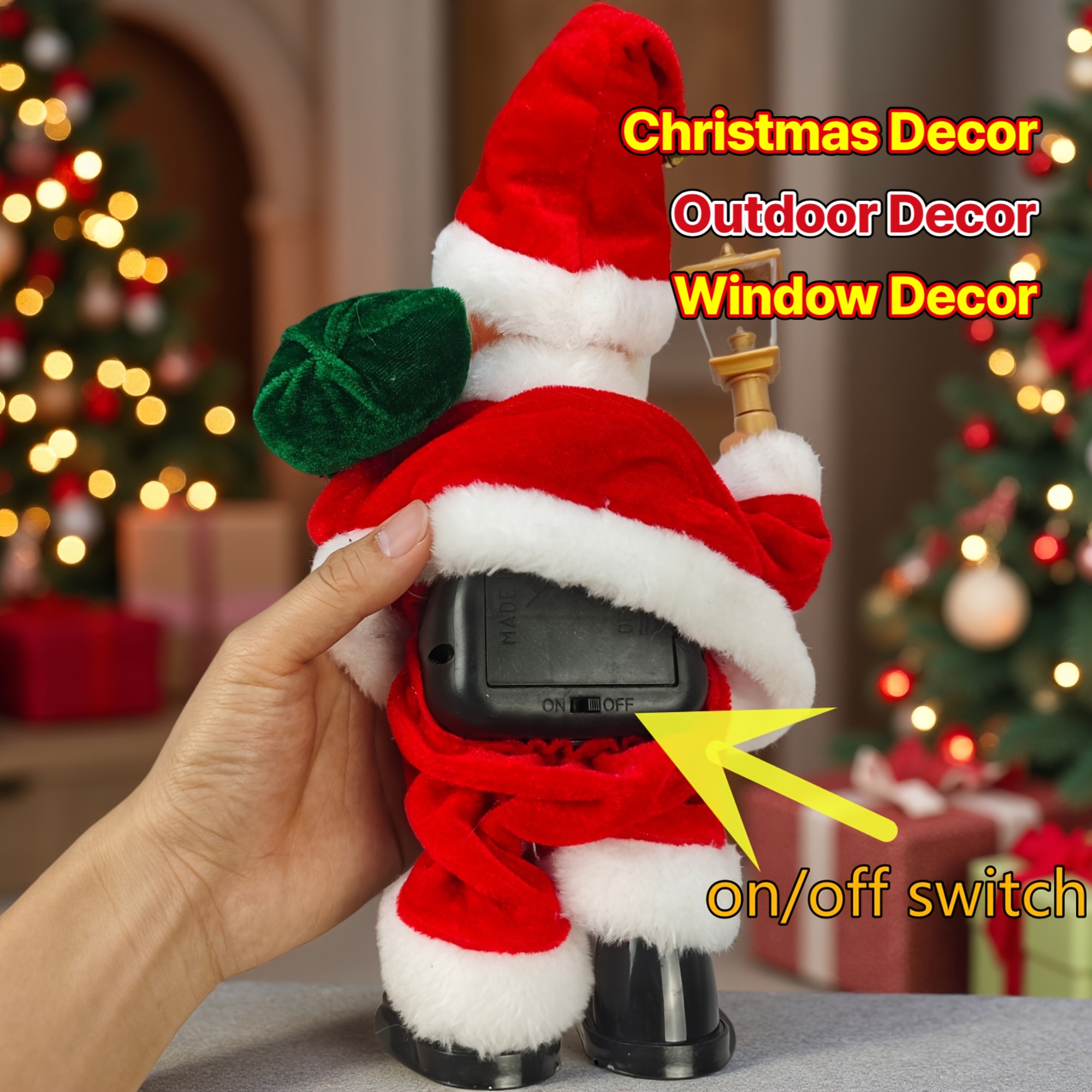 1 estatueta de Pai Natal dançante - Braços e pernas animados que se movem.