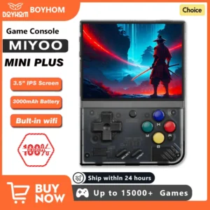 MIYOO Mini Plus Consola de Jogos Portátil Retro V2 Mini+ com Ecrã IPS de 3,5 Polegadas, Consola de Videojogos Clássica com Sistema Linux - Presente